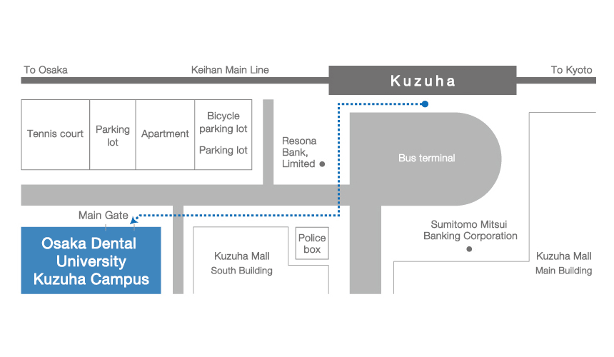 Kuzuha Campus Access Map